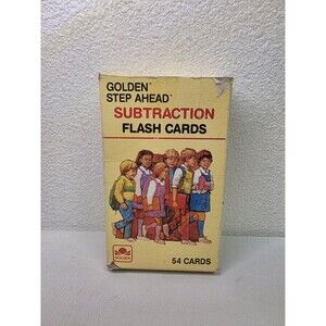 1984 Vintage Golden Step Ahead Subtraction Flash Cards Math Learning Set Retro